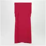 Valentino Red midi skirt with ruched detail