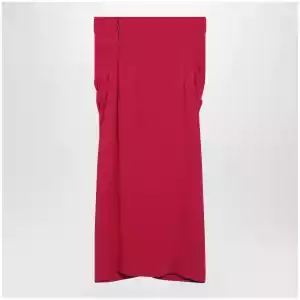 Valentino Red midi skirt with ruched detail