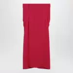 Valentino Red midi skirt with ruched detail