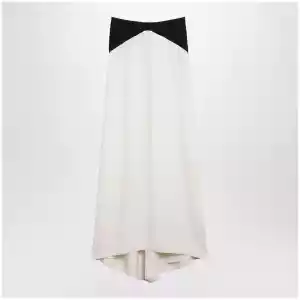 Valentino Long silk skirt in Vanilla/Black