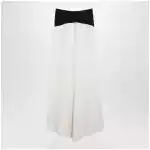 Valentino Long silk skirt in Vanilla/Black