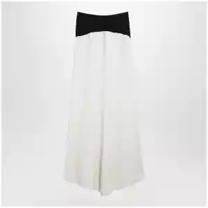 Valentino Long silk skirt in Vanilla/Black