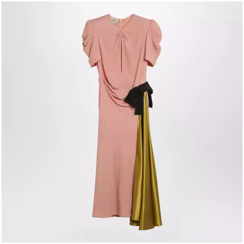 8B0VAK679W5_S_VALE-4HN.x Valentino Pink midi dress with maxi bow