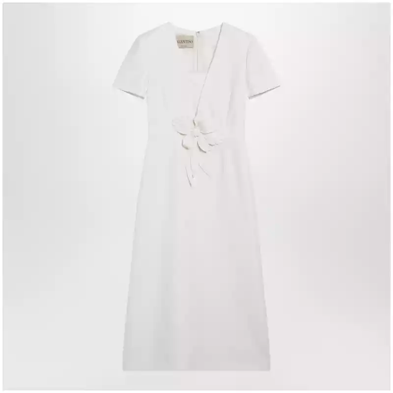 Valentino Embroidered crepe evening dress in ivory