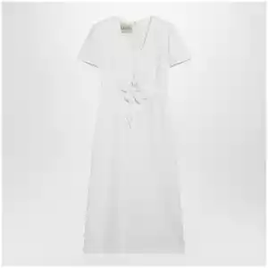 Valentino Embroidered crepe evening dress in ivory