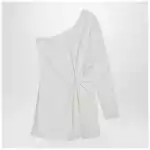 Valentino Ivory one-shoulder top in couture cady