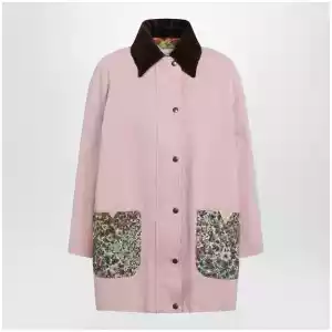 Valentino Pink denim caban jacket