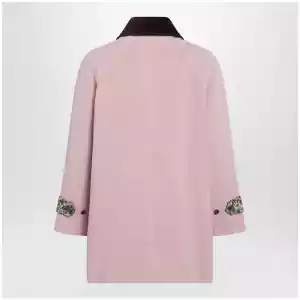 Valentino Pink denim caban jacket