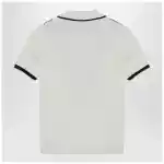 Valentino Ivory and black V-inlay polo shirt