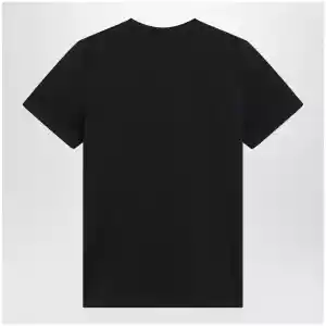 Moncler Navy blue T-shirt with logo embroidery