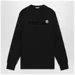 Moncler Black long-sleeved T-shirt with logo