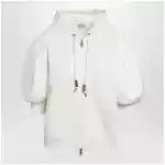 Moncler White short-sleeve jersey sweatshirt