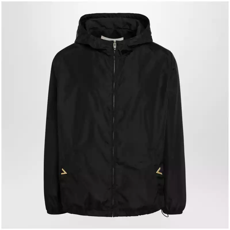 Valentino Black windbreaker with Vgold detail