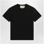 Valentino Black cotton T-shirt with VGold
