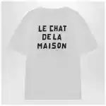 Valentino White T-shirt with Le Chat De La Maison print