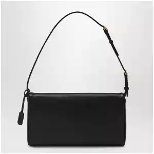 Valentino Garavani Devain VLogo leather clutch shoulder bag in black