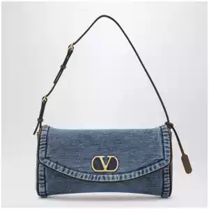 Valentino Garavani Small DeVain denim shoulder bag
