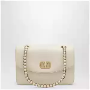 Valentino Garavani Medium Djuna shoulder bag in nappa leather, white