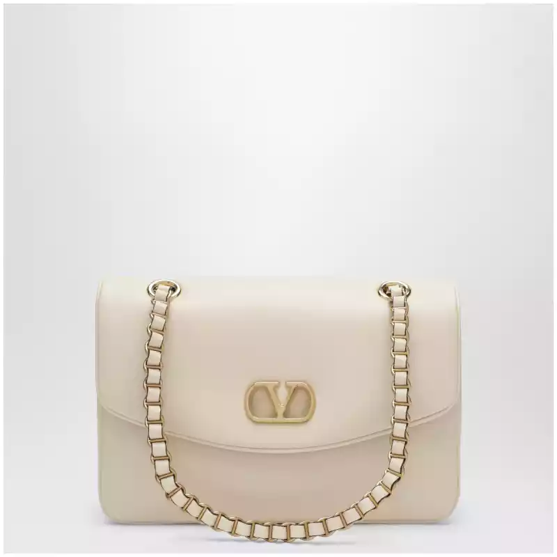 Valentino Garavani Medium Djuna shoulder bag in nappa leather, white