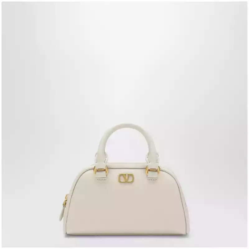 Valentino Garavani Ivory VLogo Signature mini duffle bag in grained calfskin
