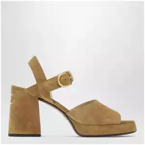 Valentino Garavani Beige Fawcette platform sandals in split leather