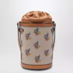 Valentino Garavani Canvas bucket bag with floral embroidery