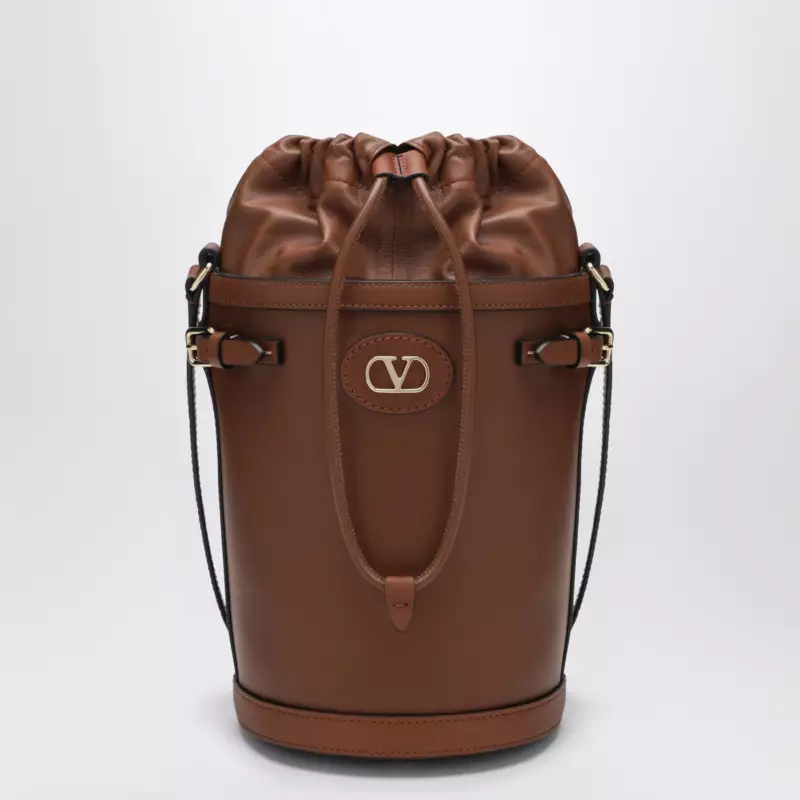 Valentino Garavani VLogo Signature Bucket Bag in Tobacco