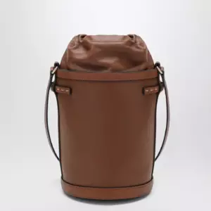 Valentino Garavani VLogo Signature Bucket Bag in Tobacco