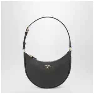 Valentino Garavani Vlogo Signature Mini Hobo bag in black leather