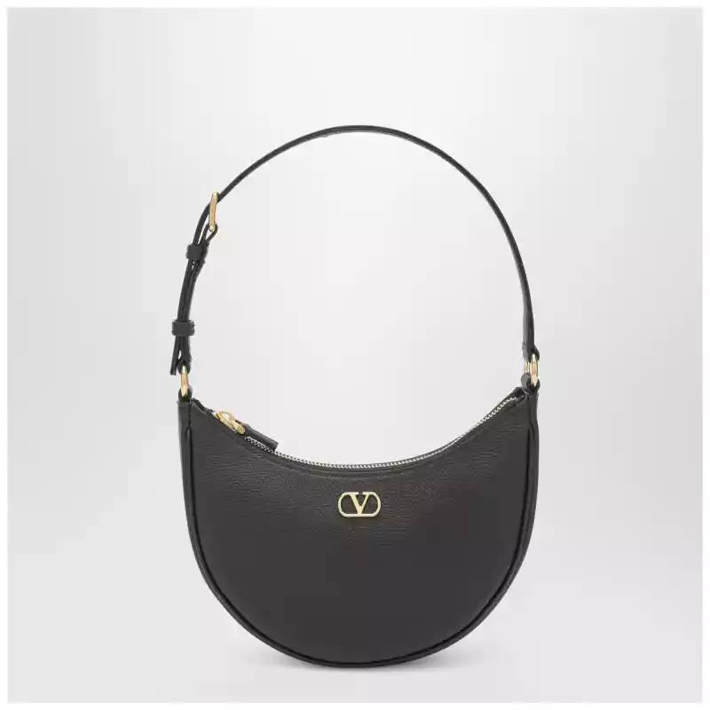 Valentino Garavani Vlogo Signature Mini Hobo bag in black leather