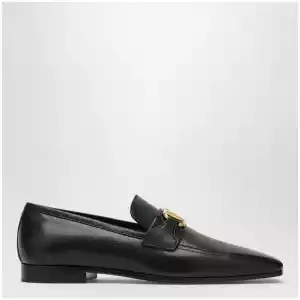 Valentino Garavani Black Vlogo Signature goatskin loafers