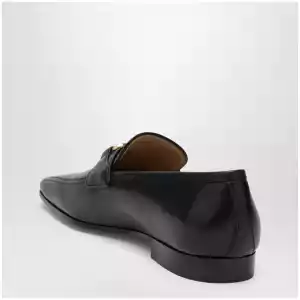 Valentino Garavani Black Vlogo Signature goatskin loafers