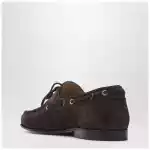 Valentino Garavani Brown suede lace-up loafers