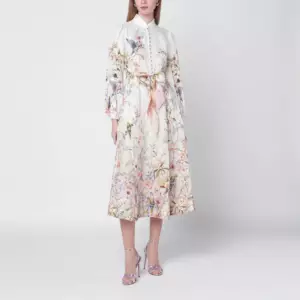 ZIMMERMANN Rebellion cream Aviary midi dress