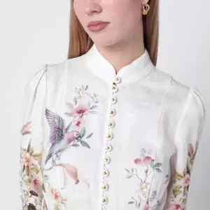 ZIMMERMANN Rebellion cream Aviary midi dress