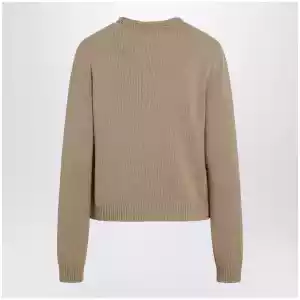 Moncler Women's hybrid knit and padded nylon cardigan in beige