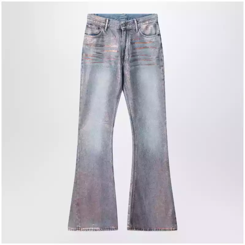 Acne Studios Fitted glitter jeans 2025F Rose copper/light blue