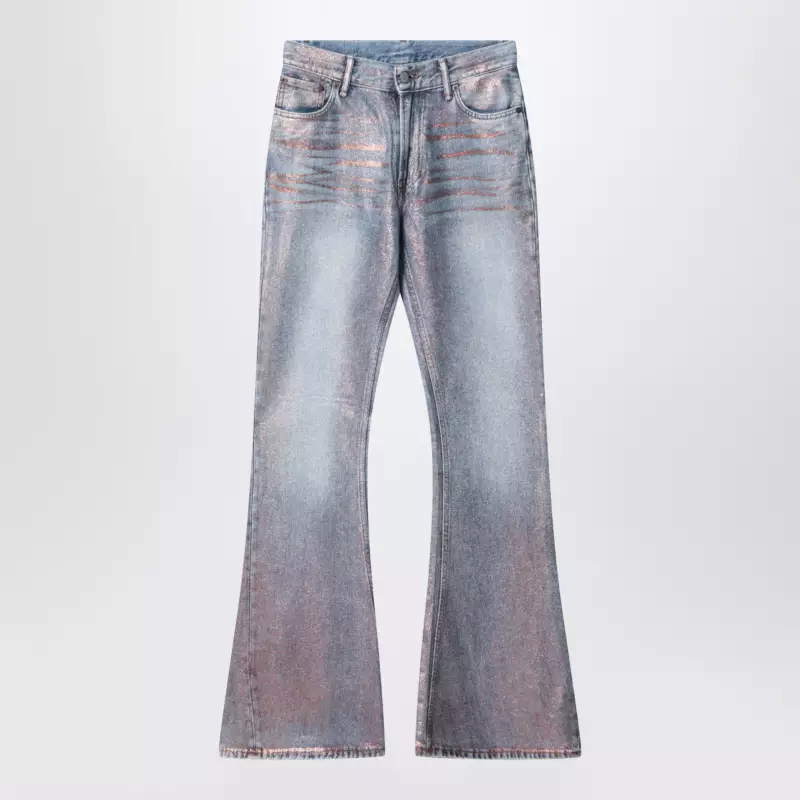 Acne Studios Fitted glitter jeans 2025F Rose copper/light blue