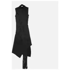 Acne Studios Black satin dress with scarf