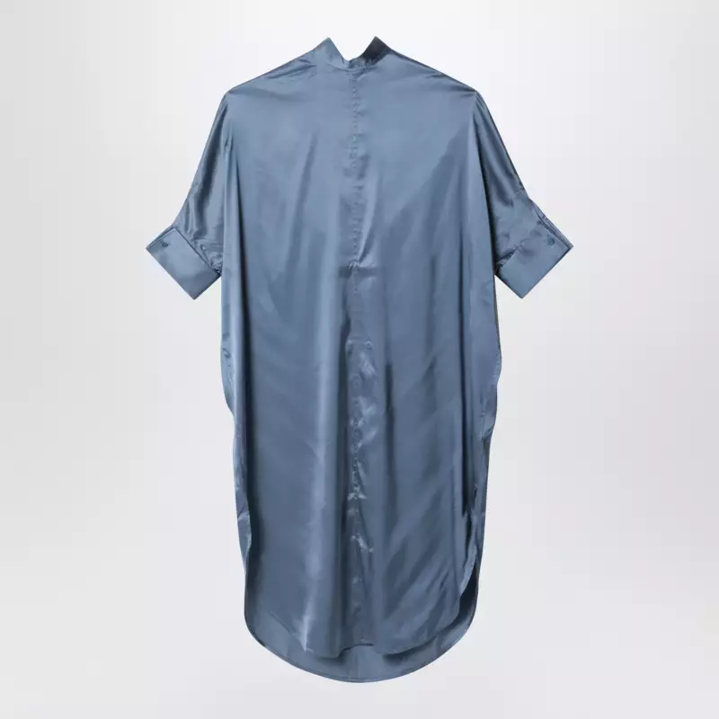 Acne Studios Satin tunic dress Dirty blue