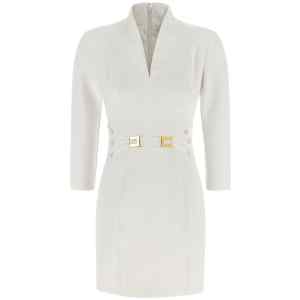 Elisabetta Franchi Logo Dress With Elastic Bands