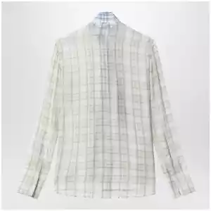 Acne Studios Silk blouse with scarf Green/orange