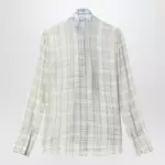 Acne Studios Silk blouse with scarf Green/orange