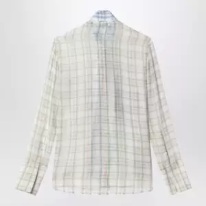 Acne Studios Silk blouse with scarf Green/orange