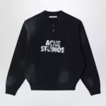 Acne Studios Fleece logo sweatshirt black