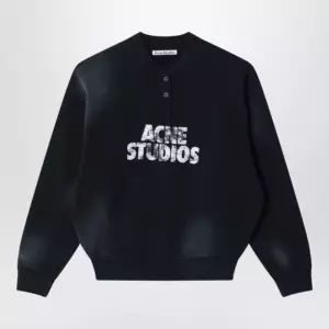 Acne Studios Fleece logo sweatshirt black