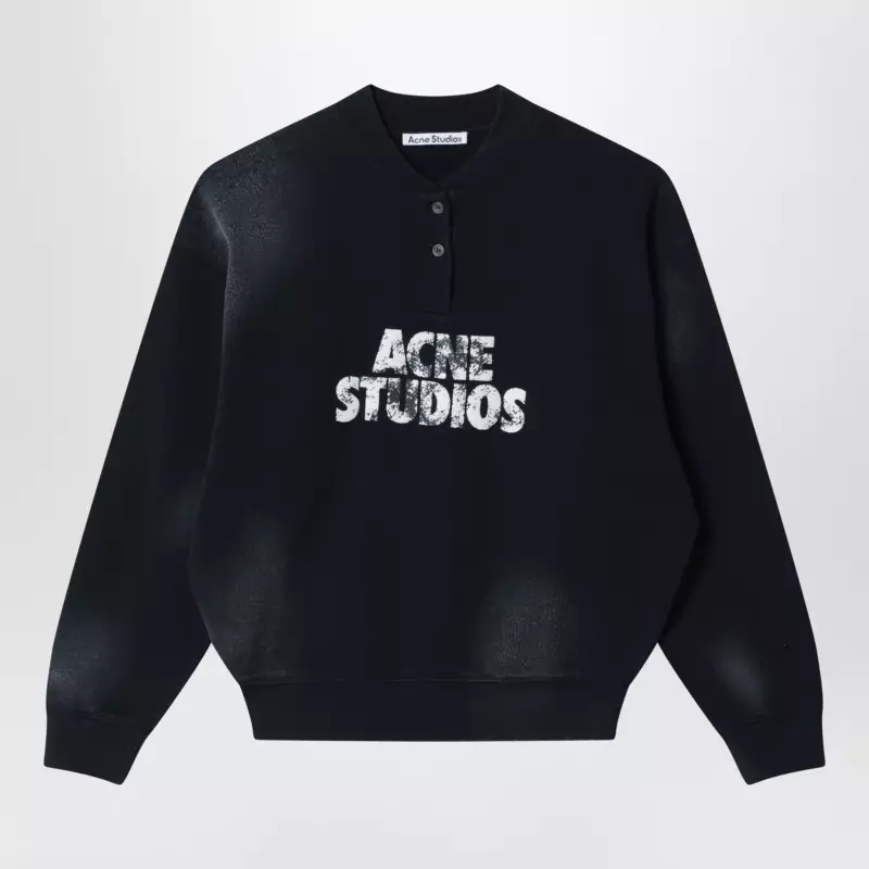 Acne Studios Fleece logo sweatshirt black