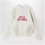 Acne Studios Fleece logo sweatshirt off white