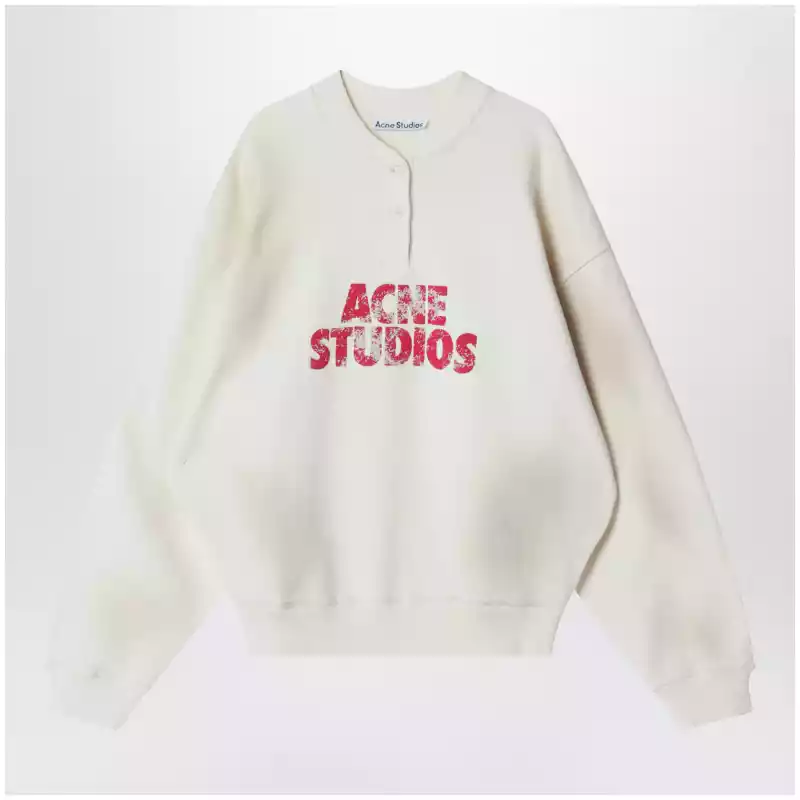Acne Studios Fleece logo sweatshirt off white