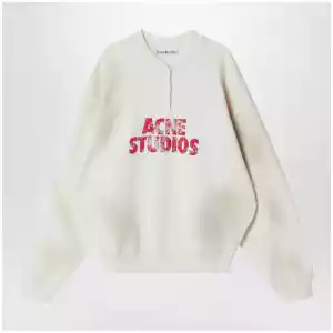 Acne Studios Fleece logo sweatshirt off white